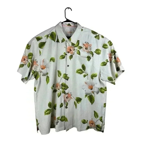 Tommy Bahama 100% Silk Hawaiian Camp Shirt Floral Men’s Size XLX - Picture 1 of 13